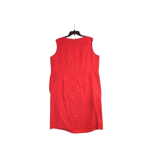 Jones Studio Coral Sleeveless Sheath Dress Size 18W Lightweight Linen Blend - Picture 7 of 8